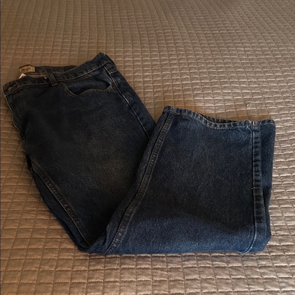 L.L. Bean Men's Dark Wash Straight Jeans - Picture 3 of 4